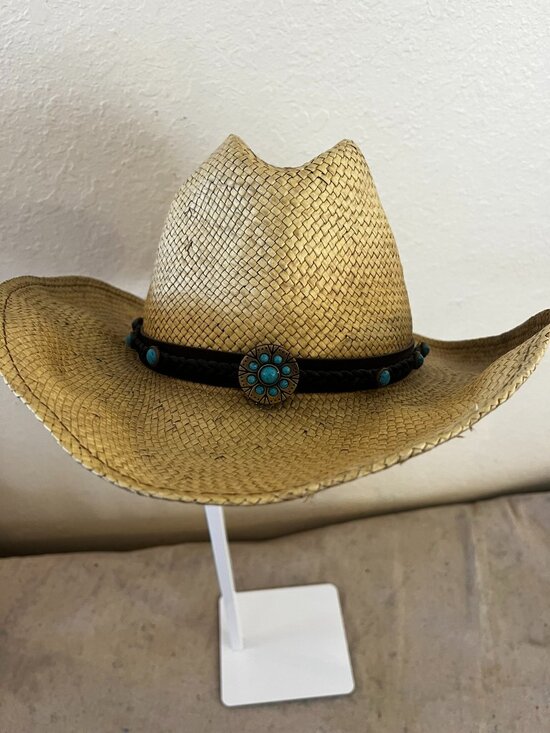 Scala Woman\'s Western Style Summer Festival  Concho Style Straw Hat main image 11